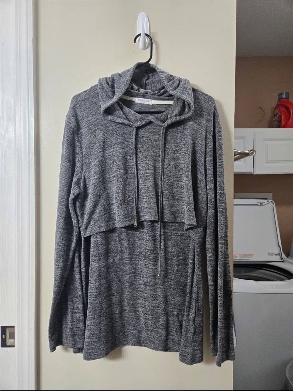 Cozy Women's Hooded Knit Sweater in Heather Gray